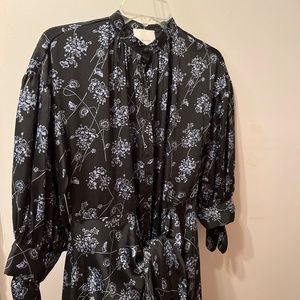 CONSIGNED Cinq a Sept Halette Floral Tie Waist and Sleeve Maxi Dress